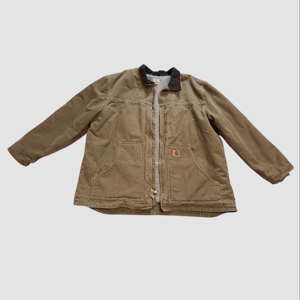 Carhartt Jacket Men's 2XL Sherpa Lined Ridge Jacket C61-FRB Brown